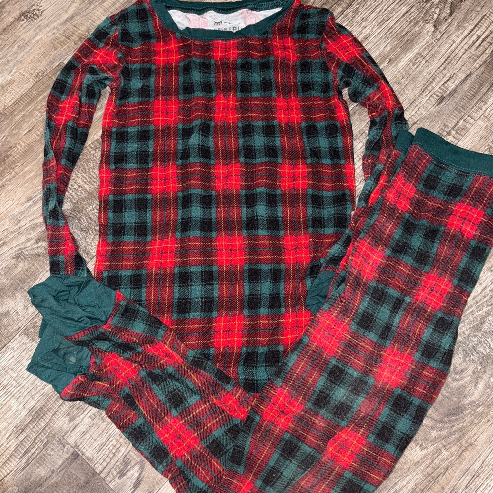 Plaid Long Sleeve Pajama Set